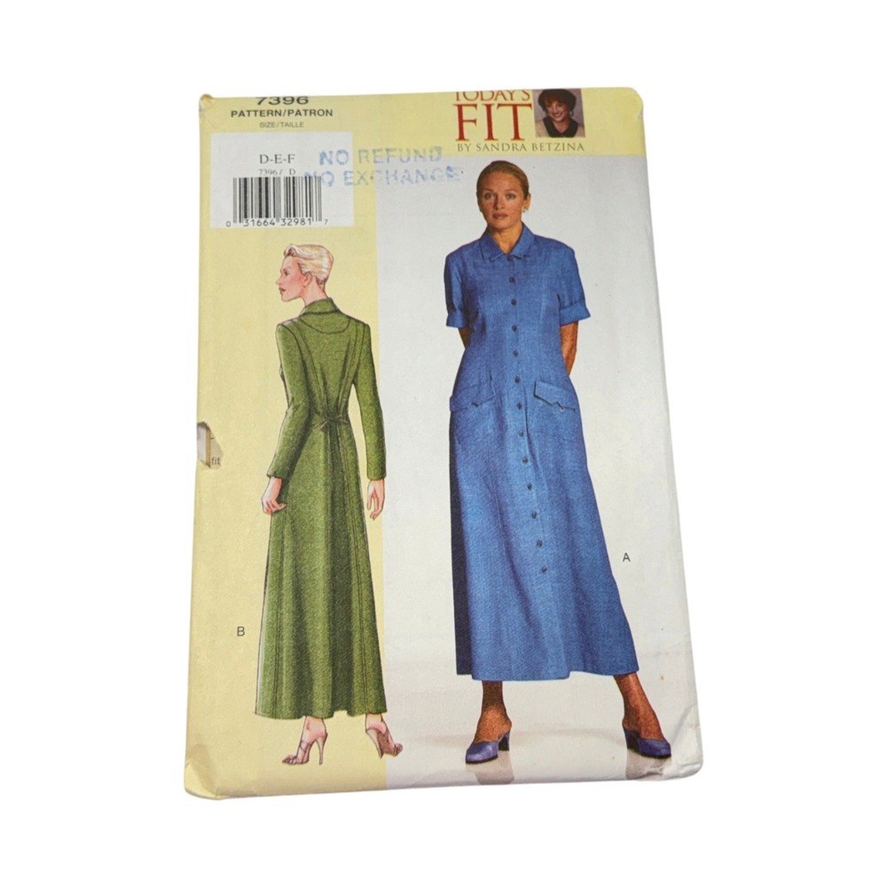 Vogue 7396 Sewing Pattern Misses Petite Dress Size D-E-F 38-43 New Uncut